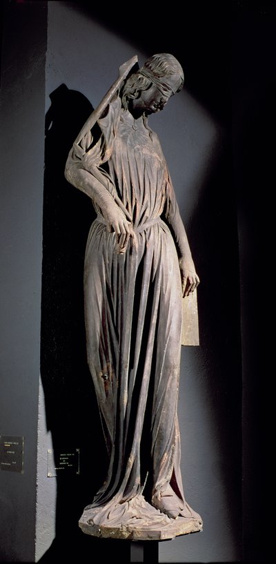A zsinagóga allegorikus alakja, a katedrális déli kereszthajójáról, 1230 körül (lásd még: 177966) alkotó: French School