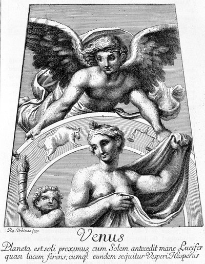A Vénusz bolygó allegóriája – Camille Flammarion „Les Terres du Ciel”-jében, szerk. Marpon & Flammarion, Párizs alkotó: French School