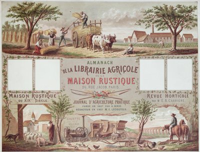 A hagyományos és modern gazdálkodási módszereket bemutató almanach. 1870-80 körül alkotó: French School