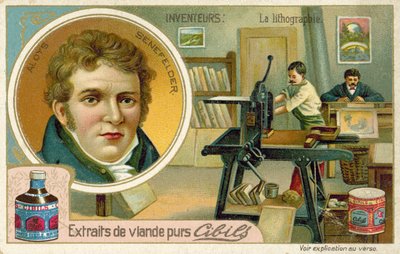 Alois Senefelder, a litográfia feltalálója alkotó: French School