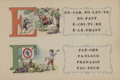 Falieres foszfatin ábécé (színes litho) alkotó: French School