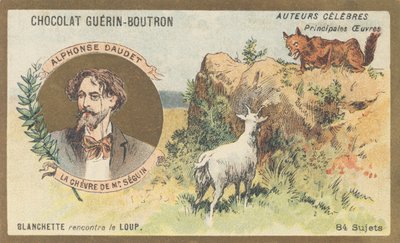 Alphonse Daudet (1840-1897), francia író és drámaíró, a „La chevre de Monsieur Seguin”, a „Lettres de mon moulin” egyik novellája, szerzője. alkotó: French School