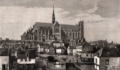 Amiens – Nord-Pas-de-Calais-Picardie – V.A. Malt-Brown „La France illustrée: földrajz, történelem, statisztikai igazgatás” című metszete. 1884 alkotó: French School