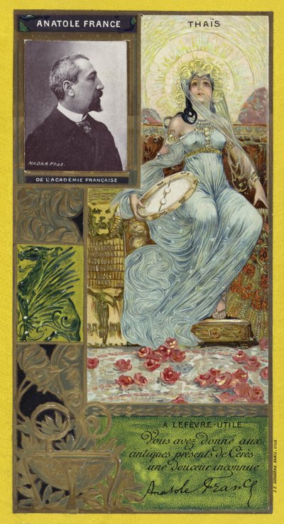 Anatole France, francia regényíró (kromolito) alkotó: French School