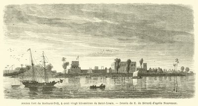 Richard-Toll egykori erődje, százhúsz kilométerre Saint-Louis-tól (metszet) alkotó: French School