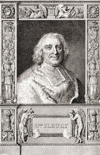 André-Hercule de Fleury, Fréjus püspöke, 1653 1743. Francia bíboros és XV. Lajos főminisztere. Az 1908-ban megjelent Les Heures Libresből. alkotó: French School