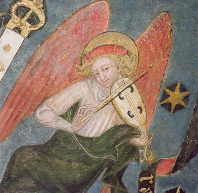 Hegedűn játszó angyalmuzsikus, részlet a kripta boltozatából alkotó: French School