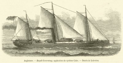 Angleterre, Royal-Sovereign, alkalmazása du systeme Coles (metszet) alkotó: French School