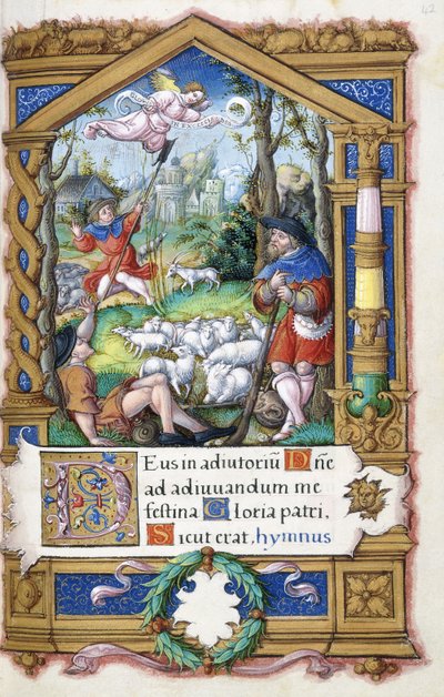 Angyali üdvözlet a pásztoroknak, I. Francois számára készült Órakönyvből, 1532-1540 alkotó: French School