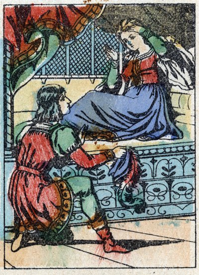 Névtelen illusztráció a „La belle au bois dormant”, Charles Perrault (1628-1703) francia író meséjéhez. Imaging Pellerin fametszete - Epinal, sd. 19. század vége. alkotó: French School