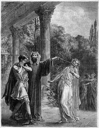 Apollonius Korinthusba. Furne Jouvet et et Cie szerkesztők: „A természetfeletti világ varázslatának története és a halálozás az időn és a népeken keresztül” (1869). alkotó: French School