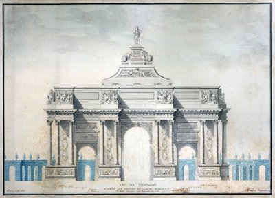 Diadalív, 1810 körül (wc tollal és tintával papíron) alkotó: French School