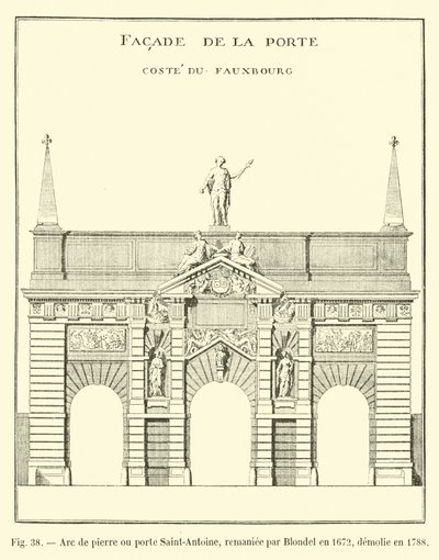 A Blondel által 1672-ben átalakított, 1788-ban lebontott kőív vagy Porte Saint-Antoine alkotó: French School