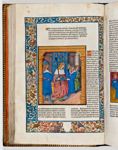 Arkhelaosz a trónon apja, Nagy Heródes halála után, Kr.e. 4-ben (kézzel színezett nyomat) alkotó: French School