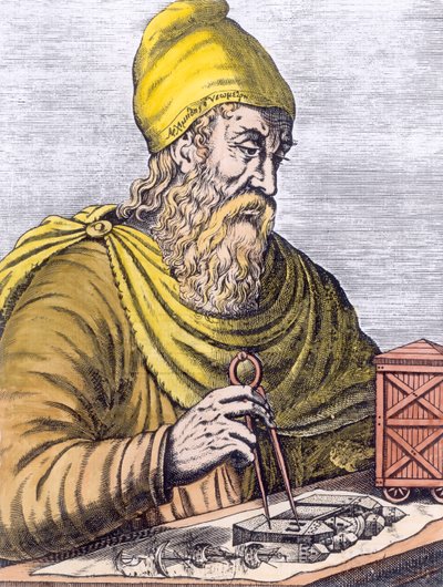 Arkhimédész (Kr. e. 287-212) (későbbi színezés) alkotó: French School
