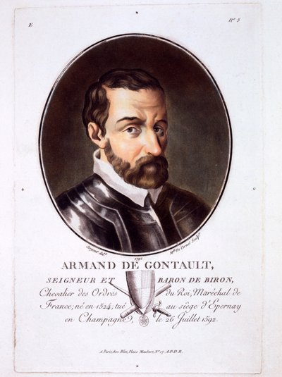 Armand de Gontaut, 1787-92 között megjelent Nagy férfiak, jeles nők és emlékezetes francia alanyok portréiból. alkotó: French School