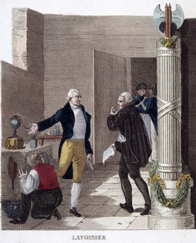 Lavoisier letartóztatása a laboratóriumában. alkotó: French School