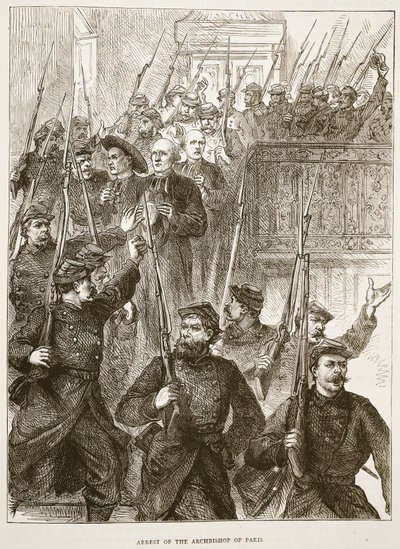 A párizsi érsek letartóztatása, 1871. március, Cassells illusztrációja: A Franciaország és Németország közötti háború története, 1870-1871 alkotó: French School