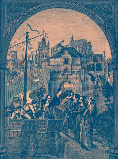 "A Maximus zsarnok flottájának megérkezése Kölnbe" alkotó: French School