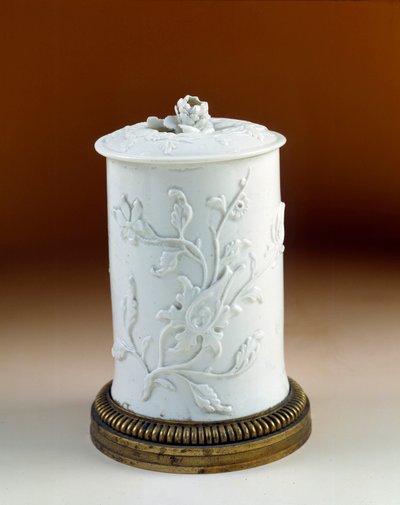Art France: arany bronzba szerelt dohányfazék. Puha Saint Cloud porcelán alkotó: French School