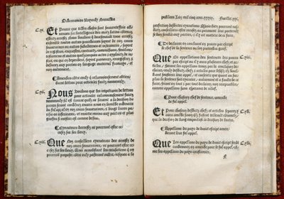 Az 1539. évi Villers-Cotterets rendelet 106., 107., 108. cikke (nyomtatott papír) alkotó: French School