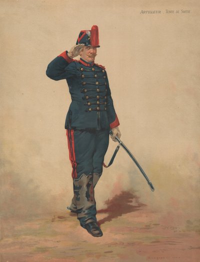 Tüzér, kirándulási ruha alkotó: French School