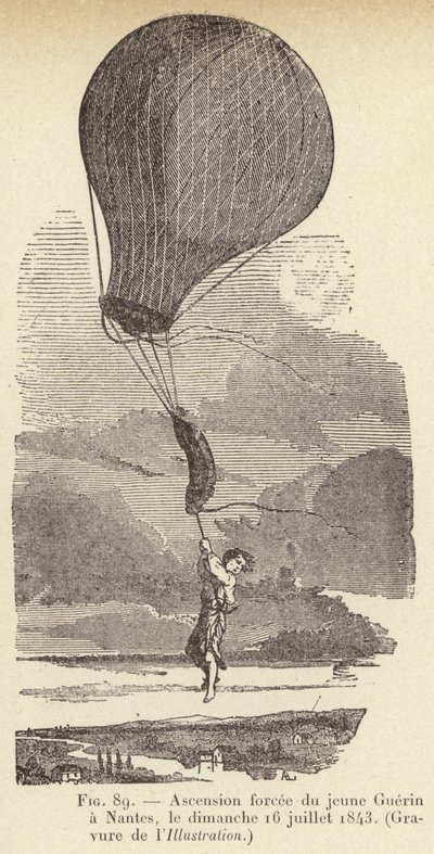 Az ifjú Guerin kényszerű felemelkedése Nantes-ba, 1843. július 16-án, vasárnap alkotó: French School
