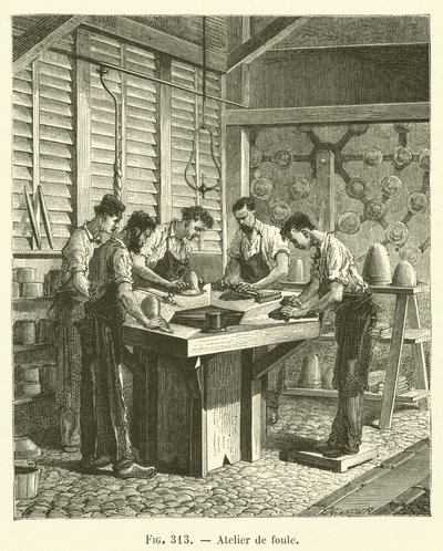 Tömegműhely (metszet) alkotó: French School