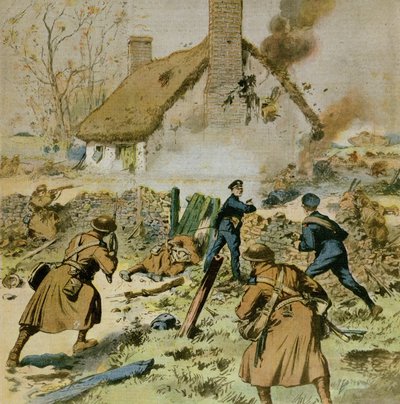 Rendőrség és brit csapatok támadása a Sinn-Fein által megszállt farmon, a Le Petit Journal címlapja, 1910. december 5. alkotó: French School
