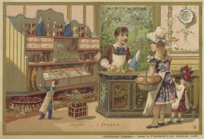 Au Bon Marche kártyák gyermekjátékokkal alkotó: French School