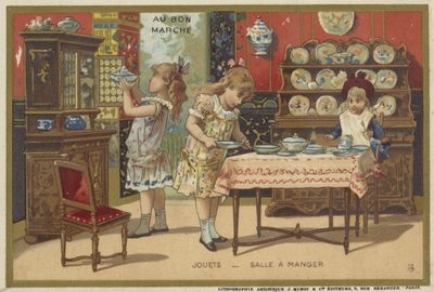 Au Bon Marche kártyák gyermekjátékokkal alkotó: French School