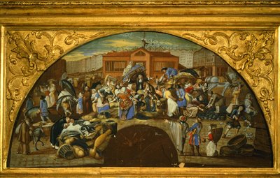 Halak árverése a párizsi Les Halles-ban (festmény vászonra) alkotó: French School