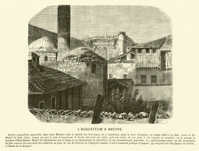 Augusteum, Augustus temploma és Róma, Ankara, Törökország (metszet) alkotó: French School