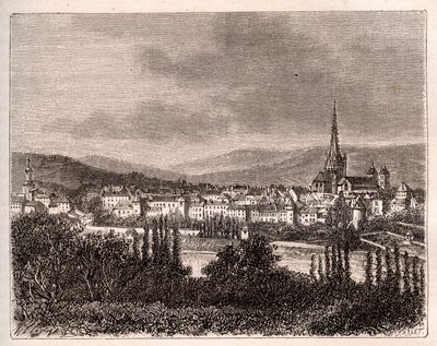 Autun – Saone-et-Loire megye – V.A. Malt-Brown „La France illustrée: földrajz, történelem, statisztikai igazgatás” című metszete. 1884 alkotó: French School