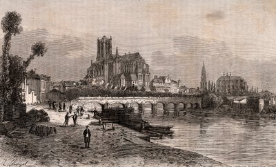 Auxerre – Bourgogne-Franche-Comte – V.A. Malt-Brown „La France illustrée: földrajz, történelem, statisztikai igazgatás” című metszete. 1884 alkotó: French School