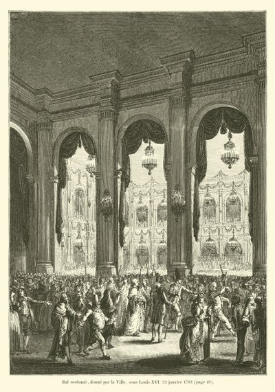 Jelmezbál, amelyet a város adott, XVI. Lajos alatt, 1782. január 23-án alkotó: French School