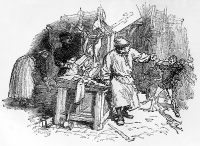 Francois Villon balladái "Mikulás, aki elülteti a szőlőt", pelletán kiadás, 1896 alkotó: French School
