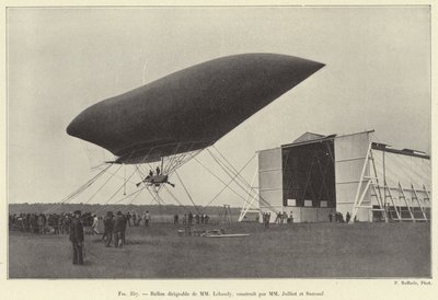 MM Lebaudy irányítható léggömbje, MM Julliot és Surcouf építette (metszet) alkotó: French School