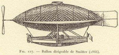 Smitter irányítható léggömbje (1866) (metszet) alkotó: French School