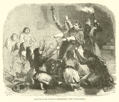 Balthazar calvo megáldja a poniardokat (metszet) alkotó: French School