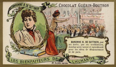 Bertha von Suttner bárónő, osztrák regényíró és pacifista (chromolitho) alkotó: French School