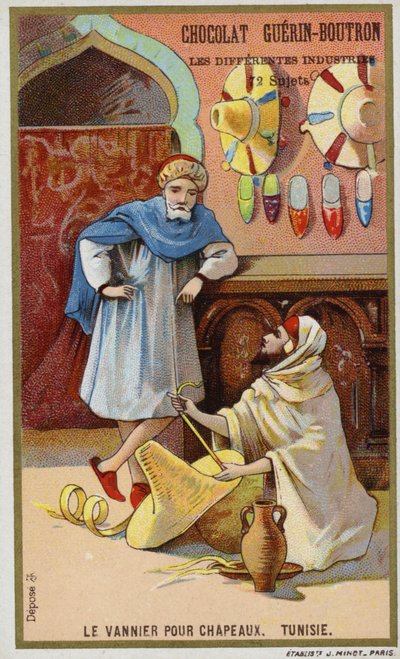 Kosárkalapkészítő, Tunézia (chromolitho) alkotó: French School