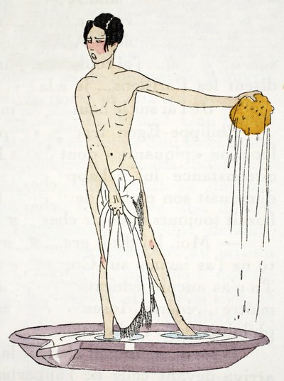 Fürdés (pochoir print) alkotó: French School