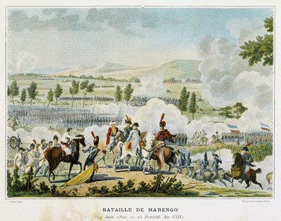 1800. június 14-én a marengói csata (Piemont – Olaszország), melynek során Bonaparte győzelmet aratott az osztrákok felett. alkotó: French School