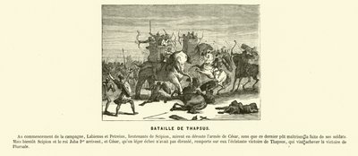 Thapsus-i csata, Észak-Afrika, Caesar polgárháborúja, ie 46 (metszet) alkotó: French School