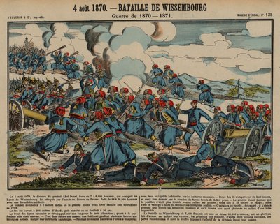 Wissembourgi csata, francia-porosz háború, 1870. augusztus 4. (színes metszet) alkotó: French School