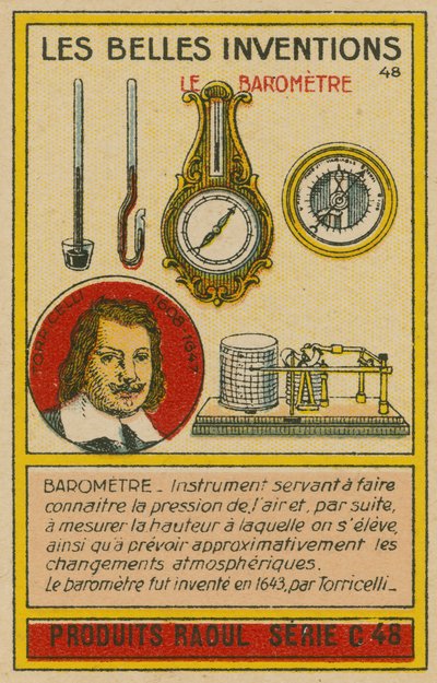 Gyönyörű találmányok kártya, barométerek alkotó: French School