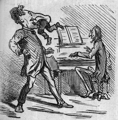 Mielőtt elénekelné Mr. Offenbach zenéjét, Hyacinthe tenort megütik, hogy némi enyhülést adjon a fejhangjainak. A francia honosítása a német zeneszerző, Jacques Offenbach (1819-1880) zongorázik és Louis Hyacinthe Duflost, dit Hyacinthe alkotó: French School
