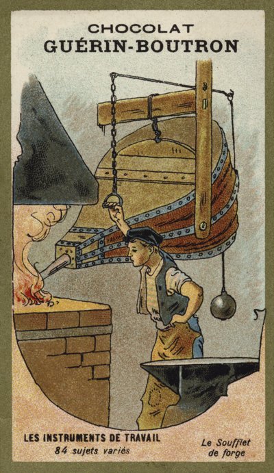 Fújtató kovácsban alkotó: French School