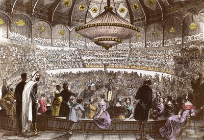 Berlioz 1845. január 19-én vezényli koncertjét a párizsi Cirque Olympique-ban – Hector Berlioz (1803-1869), a párizsi Champs-Élysées olimpiai cirkusz termében. alkotó: French School
